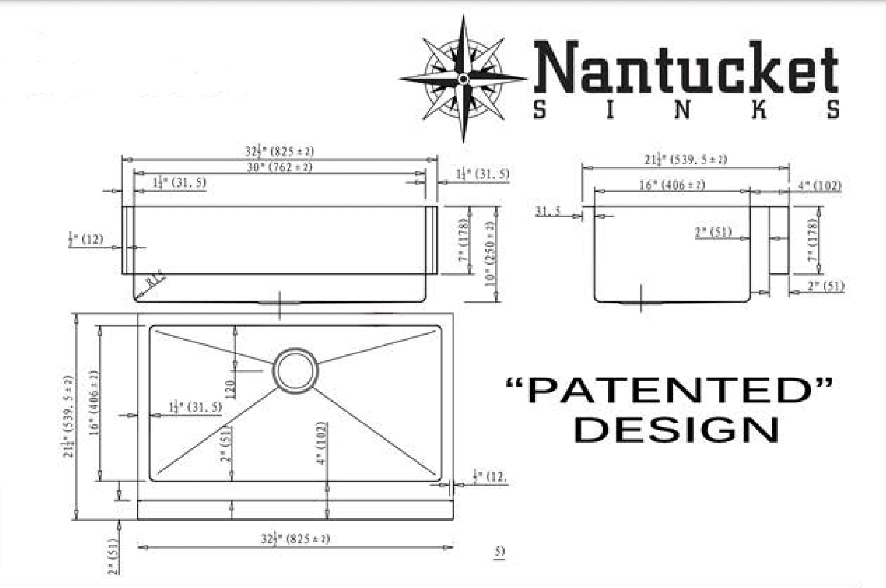 Nantucket Sinks Pro Series 33" Stainless Steel Retrofit Farmhouse Sink, EZApron33 - The Sink Boutique