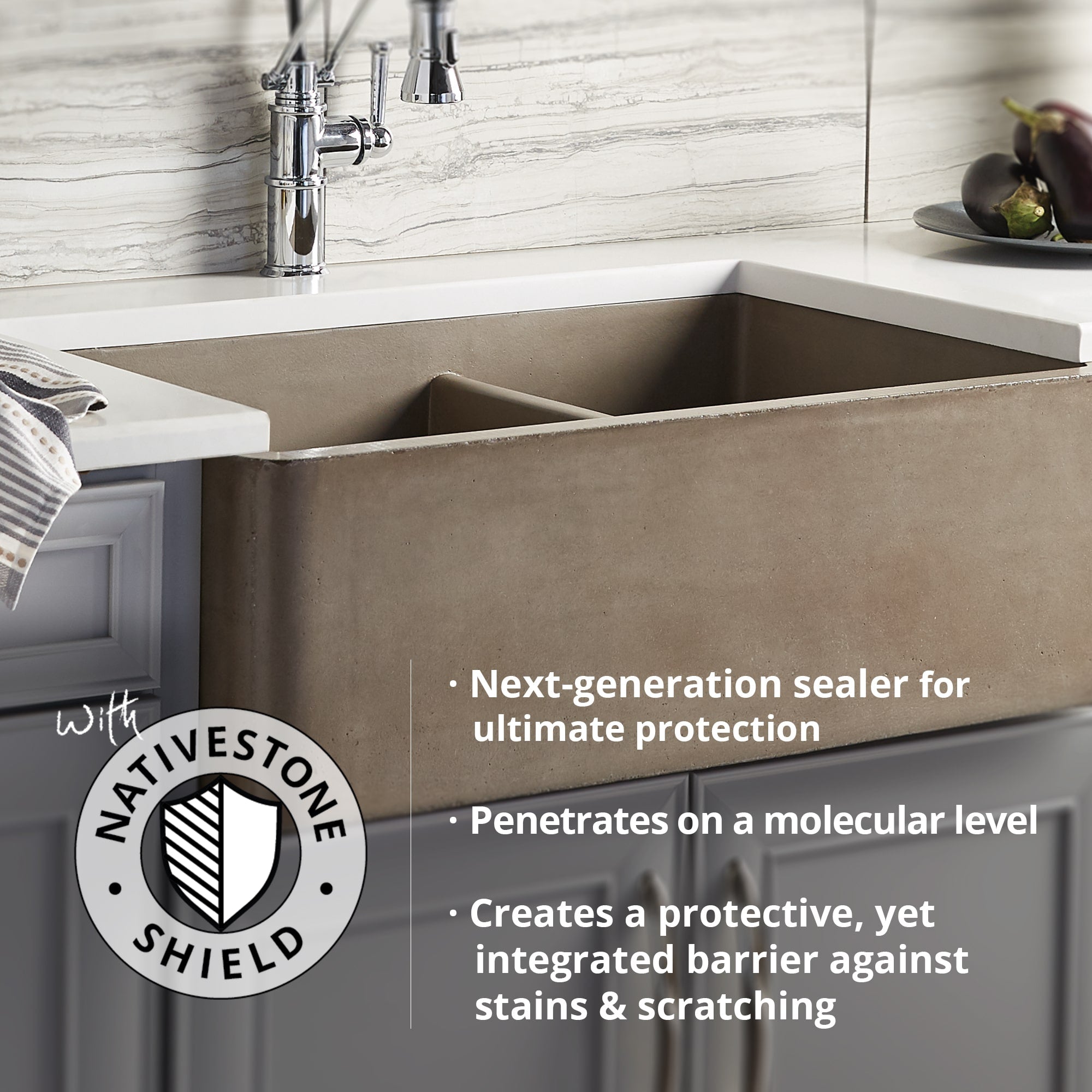 Nipomo, Rectangular Concrete Bathroom Sink