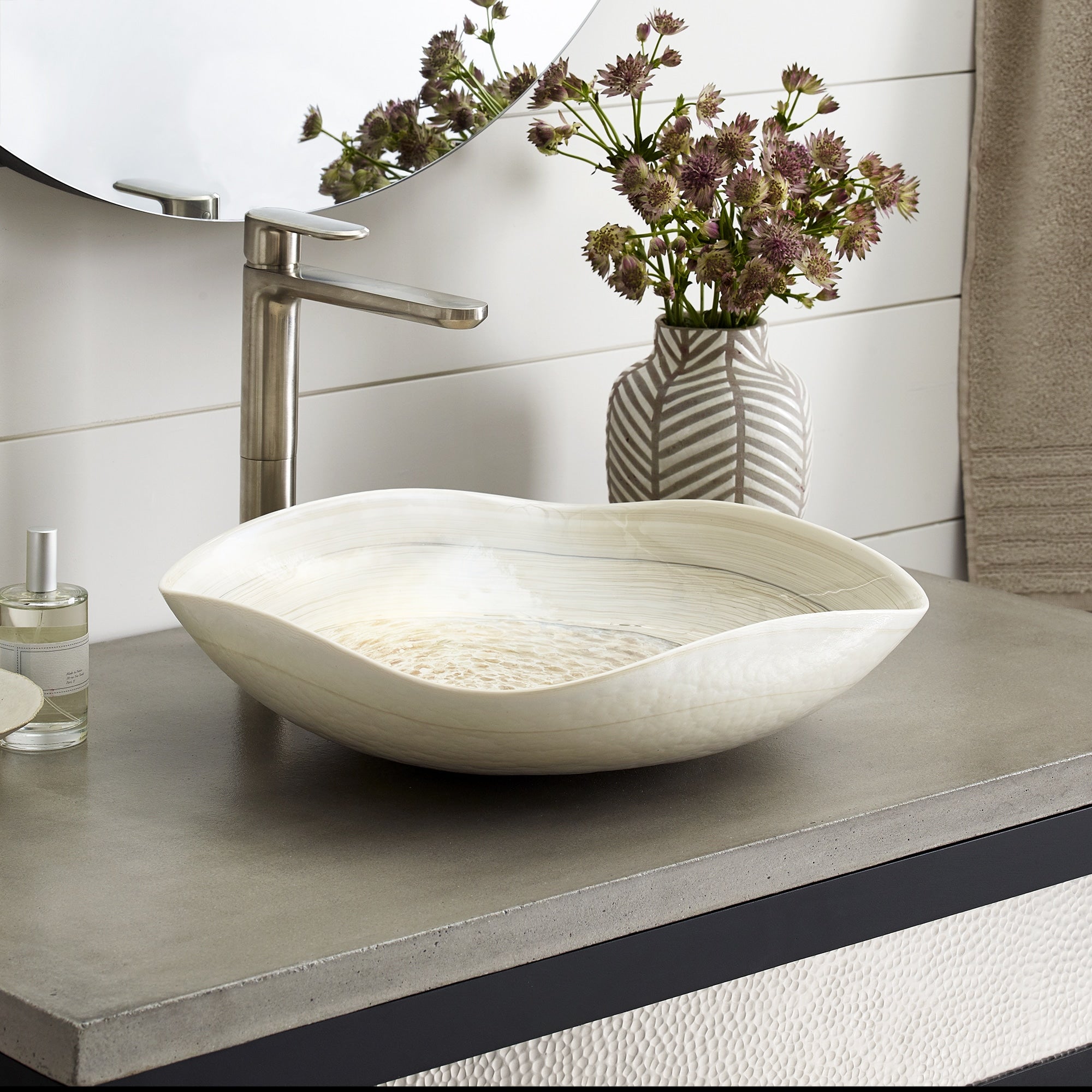 Native Trails 36" NativeStone Vanity Top in Ash- Vessel with Single Hole Cutout, NSV36-AV1