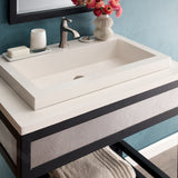 Native Trails 36" NativeStone Vanity Top in Pearl- Trough with Single or No Faucet Hole, NSV36-PT