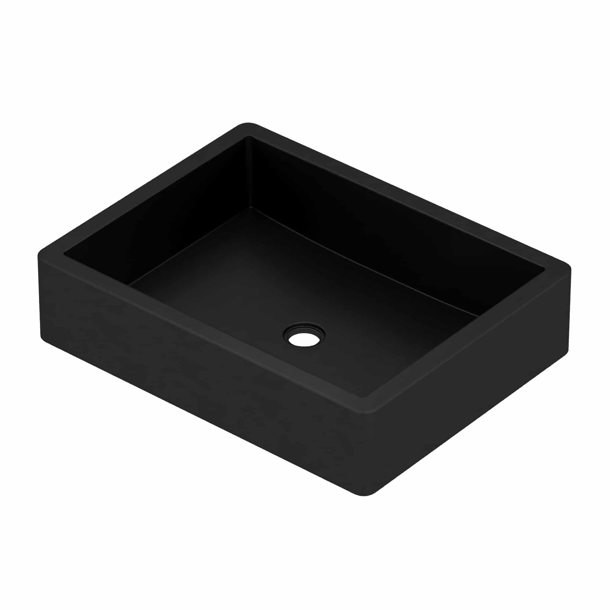 Native Trails Nipomo 19.5" x 15" Rectangle NativeStone Concrete ADA Farmhouse Bathroom Sink, Charcoal, NSL1915-C