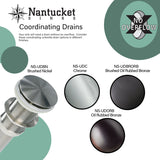 Nantucket Sinks Regatta 15.75" Diameter Round Drop In/Topmount Fireclay Bathroom Sink with Accessories, Matte White, RC4011MW