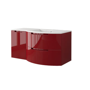 Alternate Image for Latoscana 43" Modern Bathroom Vanity, Left Side Cabinet, Oasi Series, Red, OA43OPT3R