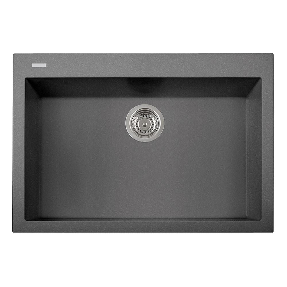Latoscana Plados 30" Drop-in Single Bowl Kitchen Sink, Silver, ON7610-42