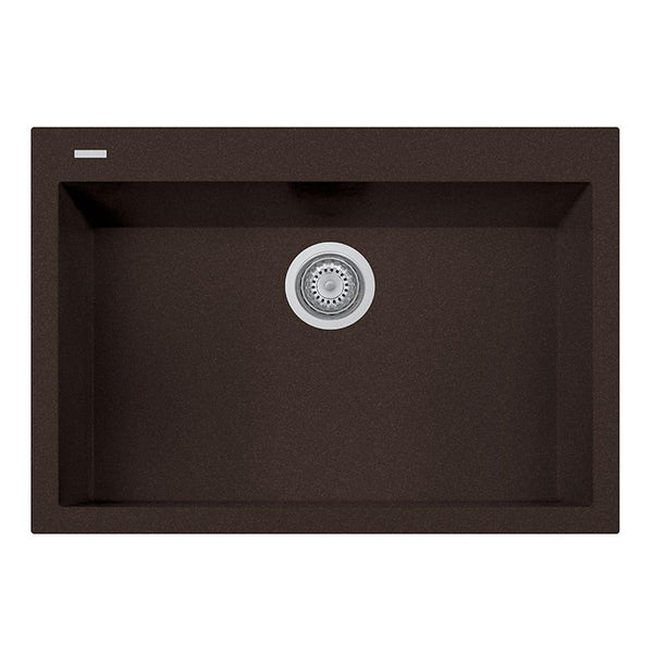 Latoscana Plados 30" Drop-in Single Bowl Kitchen Sink, Brown, ON7610-64