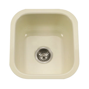 Alternate Image for Houzer 16" Porcelain Enamel Steel Undermount Bar/Prep Sink, Biscuit, PCB-1750 BQ