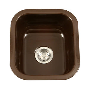 Alternate Image for Houzer 16" Porcelain Enamel Steel Undermount Bar/Prep Sink, Brown, PCB-1750 ES