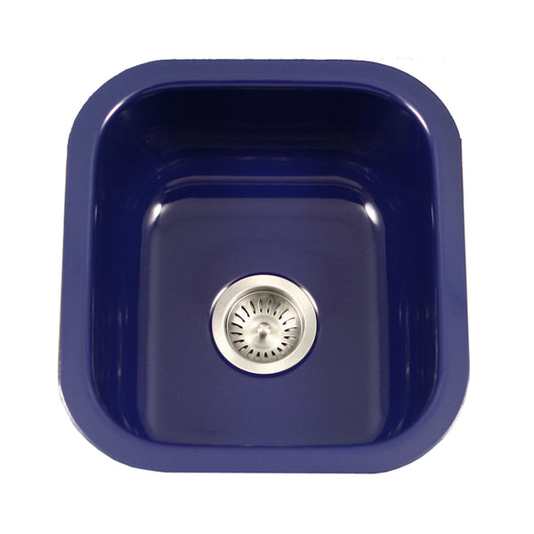 Houzer 16" Porcelain Enamel Steel Undermount Bar/Prep Sink, Blue, PCB-1750 NB