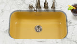 Houzer 31" Porcelain Enamel Steel Undermount Single Bowl Kitchen Sink, Yellow, PCG-3600 LE - The Sink Boutique