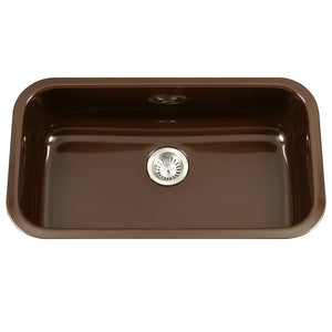 Alternate Image for Houzer 31" Porcelain Enamel Steel Undermount Single Bowl Kitchen Sink, Espresso, PCG-3600 ES