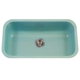 Houzer 31" Porcelain Enamel Steel Undermount Single Bowl Kitchen Sink, Green, PCG-3600 MT