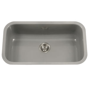 Alternate Image for Houzer 31" Porcelain Enamel Steel Undermount Single Bowl Kitchen Sink, Slate, PCG-3600 SL