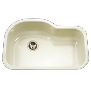 Alternate Image for Houzer 31" Porcelain Enamel Steel Undermount Kitchen Sink, Biscuit, PCH-3700 BQ