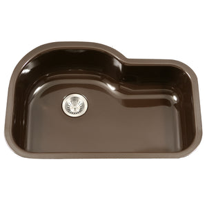 Alternate Image for Houzer 31" Porcelain Enamel Steel Undermount Single Bowl Kitchen Sink, Brown, PCH-3700 ES