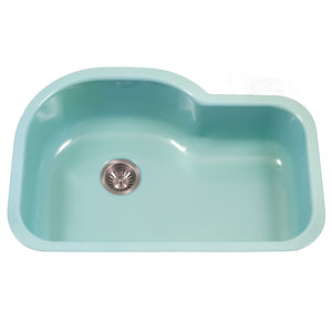 Alternate Image for Houzer 31" Porcelain Enamel Steel Undermount Single Bowl Kitchen Sink, Green, PCH-3700 MT