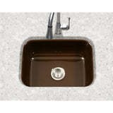 Houzer 23" Porcelain Enamel Steel Undermount Single Bowl Kitchen Sink, Brown, PCS-2500 ES - The Sink Boutique