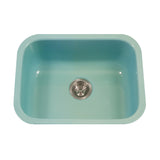 Houzer 23" Porcelain Enamel Steel Undermount Single Bowl Kitchen Sink, Green, PCS-2500 MT - The Sink Boutique