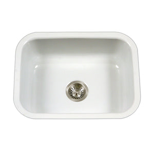 Alternate Image for Houzer 23" Porcelain Enamel Steel Undermount Single Bowl Kitchen Sink, White, PCS-2500 WH