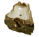 38.5" Petrified Wood Stone Vessel Sink, Brown, Cream - The Sink Boutique
