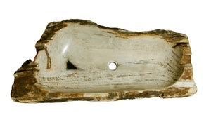 Alternate Image for 38.5" Petrified Wood Stone Vessel Sink, Brown, Cream, PEWD-#001