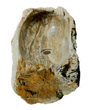30" Petrified Wood Stone Vessel Sink, Beige, Brown - The Sink Boutique