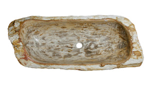 Alternate Image for 39" Petrified Wood Stone Vessel Sink, Cream, Red Orange