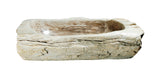 27" Petrified Wood Stone Vessel Sink, Rectangle, Taupe, PEWD-#013