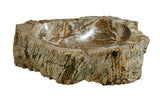 20" Petrified Wood Stone Vessel Sink, Brown, Taupe - The Sink Boutique