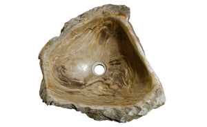 Alternate Image for 18.5" Petrified Wood Stone Vessel Sink, Beige, Taupe