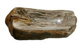 18.5" Petrified Wood Stone Vessel Sink, Brown, Taupe - The Sink Boutique