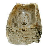 28" Petrified Wood Stone Vessel Sink, Rectangle, Beige - The Sink Boutique