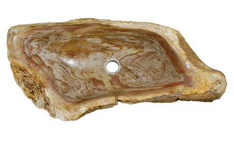 29" Petrified Wood Stone Vessel Sink, Red Orange - The Sink Boutique
