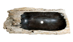Alternate Image for 44" Petrified Wood Stone Vessel Sink, Black