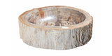 20.5" Petrified Wood Stone Vessel Sink, Beige, Brown, Red Orange, PEWD-#224-A