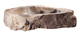 28" Petrified Wood Stone Vessel Sink, Beige, Black, Brown, PEWD-#3041