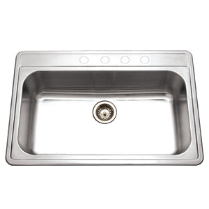 Alternate Image for Houzer 33" Stainless Steel Topmount Large Single Bowl Kitchen Sink, 18 Gauge, PGS-3122-4-1