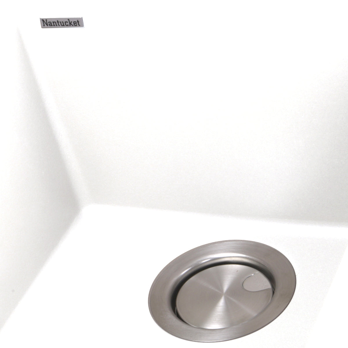 Nantucket Sinks Plymouth 16" Rectangle Granite Composite Bar/Kitchen Sink, White, PR1716-W
