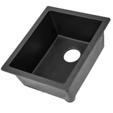 Nantucket Sinks Rockport 15" Rectangle Granite Composite Bar/Kitchen Sink with Accessories, Black, PR1815-BL