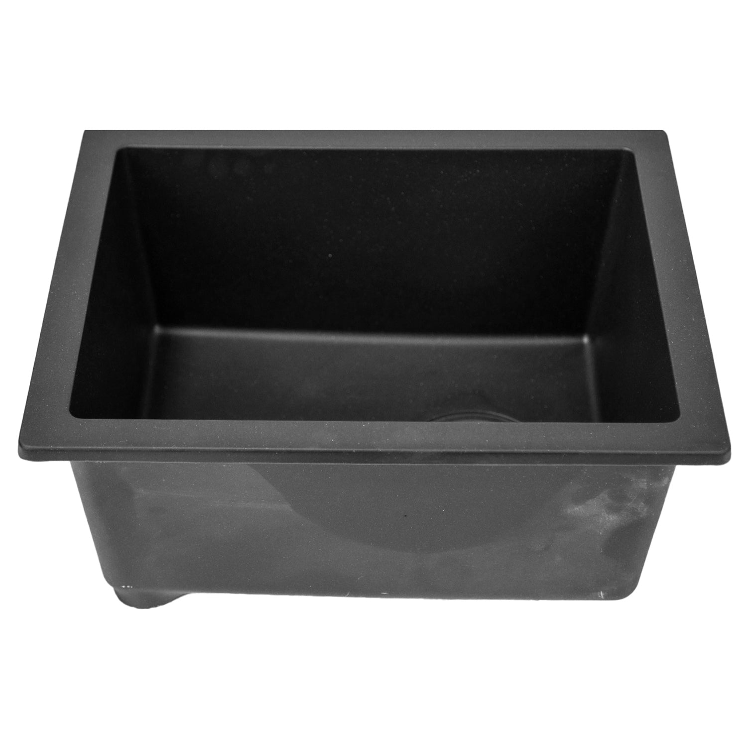 Nantucket Sinks Rockport 15" Rectangle Granite Composite Bar/Kitchen Sink with Accessories, Black, PR1815-BL