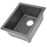 Nantucket Sinks Rockport 15" Rectangle Granite Composite Bar/Kitchen Sink with Accessories, Titanium Grey, PR1815-TI