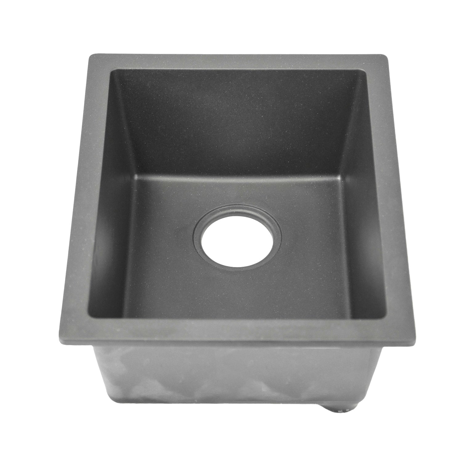 Nantucket Sinks Rockport 15" Rectangle Granite Composite Bar/Kitchen Sink with Accessories, Titanium Grey, PR1815-TI
