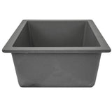 Nantucket Sinks Rockport 15" Rectangle Granite Composite Bar/Kitchen Sink with Accessories, Titanium Grey, PR1815-TI