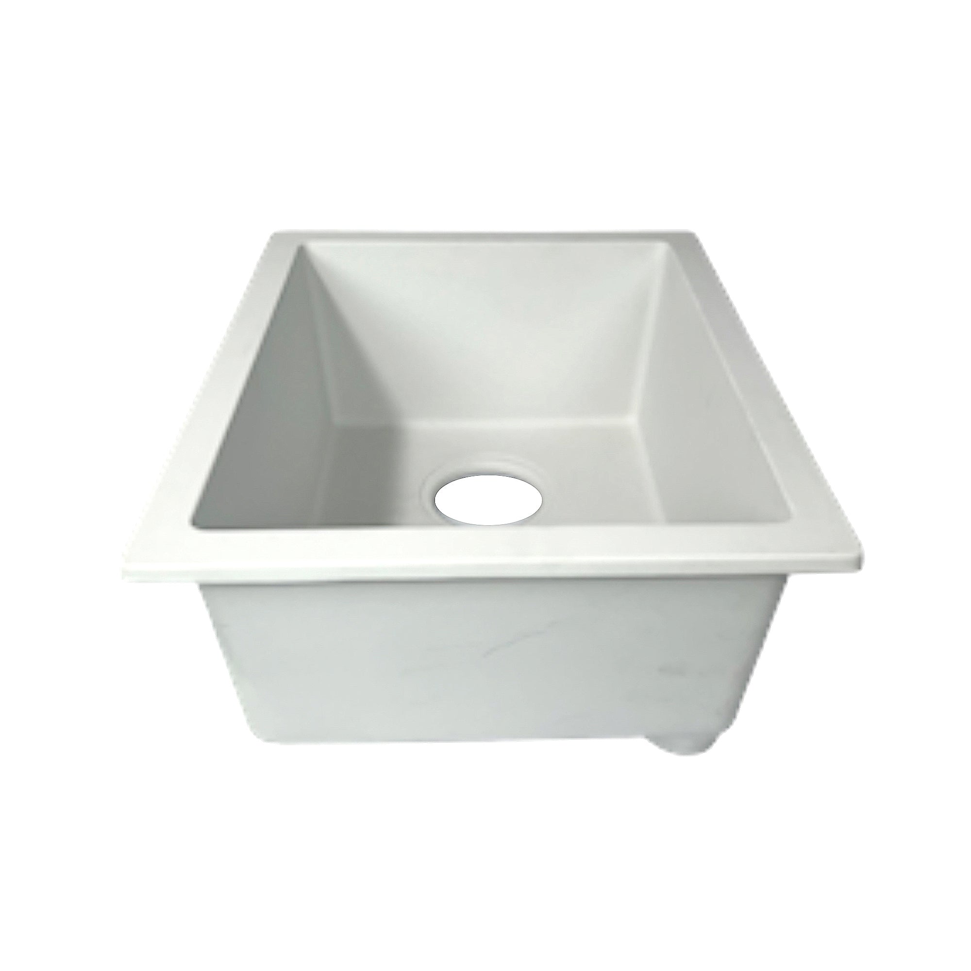 Nantucket Sinks Rockport 15" Rectangle Granite Composite Bar/Kitchen Sink with Accessories, White, PR1815-W