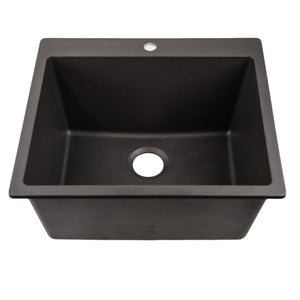 Alternate Image for Nantucket Sinks Rockport 25" Dual Mount Granite Composite Laundry Sink, Black, PR2522-DM-BL
