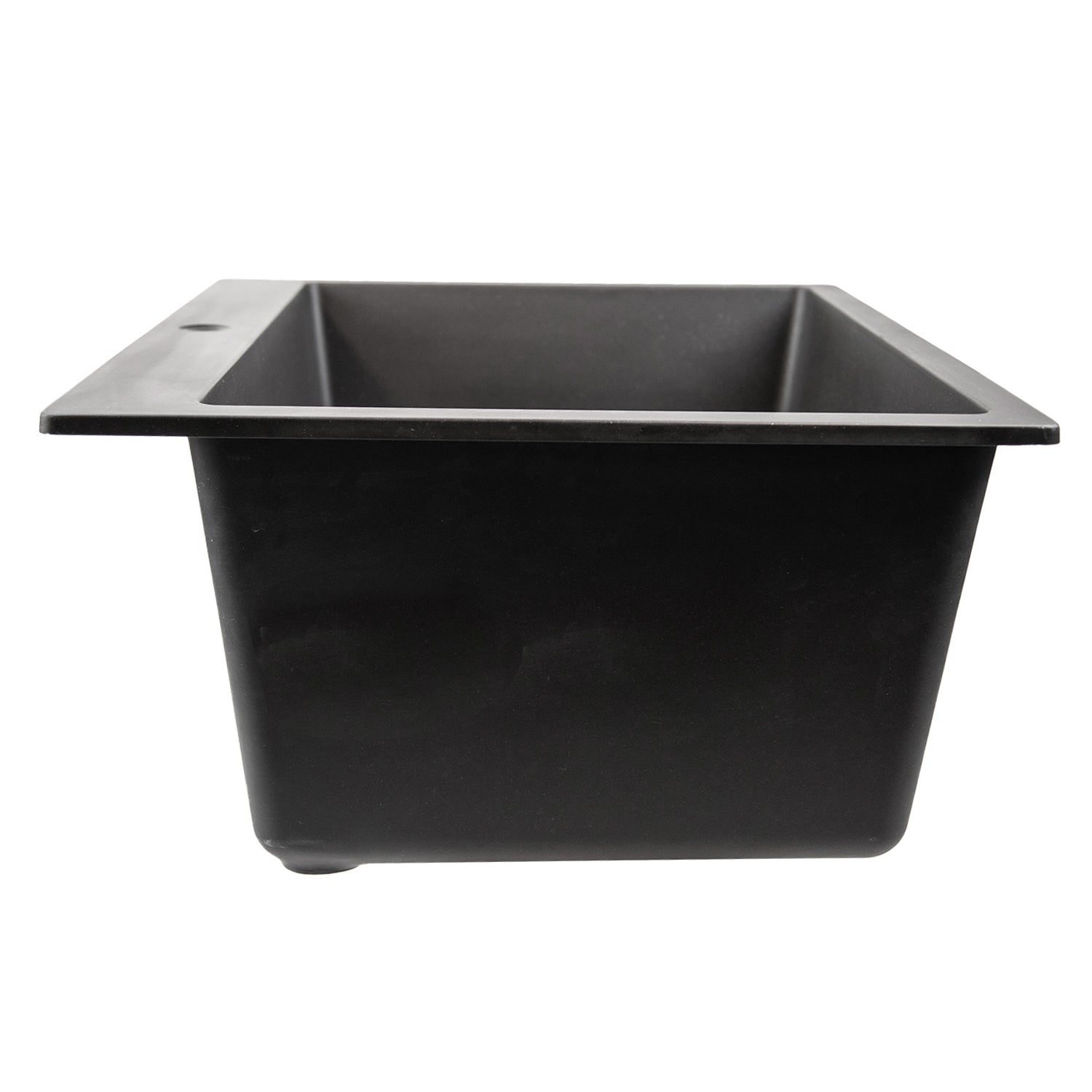 Nantucket Sinks Rockport 25" Dual Mount Granite Composite Laundry Sink, Black, PR2522-DM-BL
