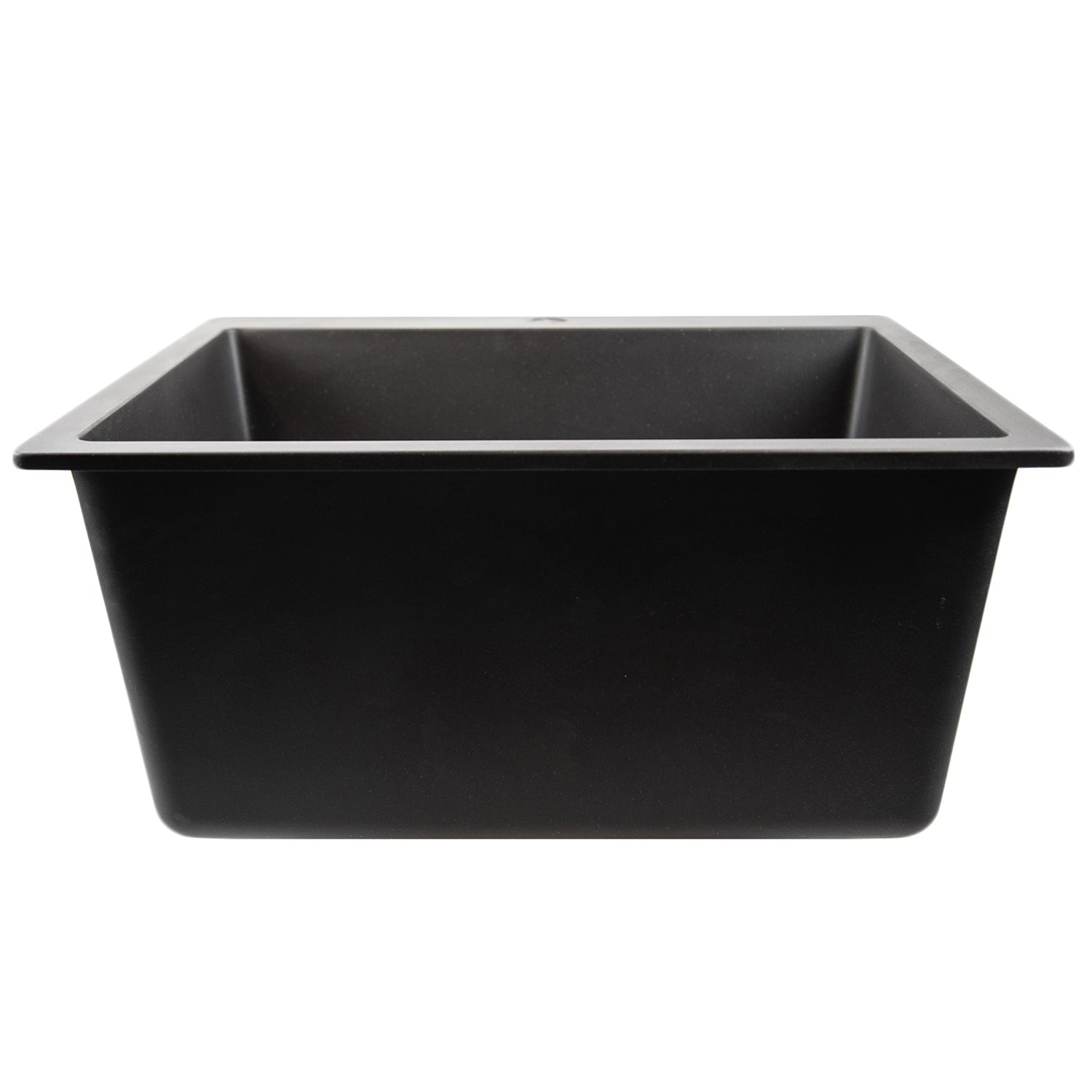 Nantucket Sinks Rockport 25" Dual Mount Granite Composite Laundry Sink, Black, PR2522-DM-BL