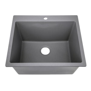 Alternate Image for Nantucket Sinks Rockport 25" Dual Mount Granite Composite Laundry Sink, Titanium, PR2522-DM-TI