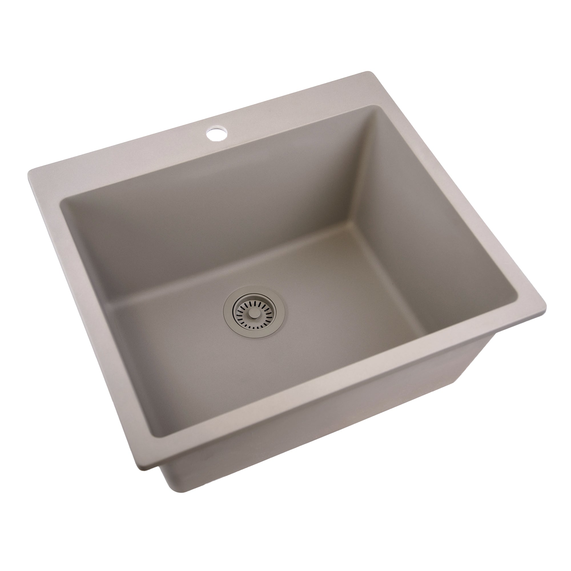 Nantucket Sinks Rockport 25" Dual Mount Granite Composite Laundry Sink, Truffle, PR2522-DM-TR