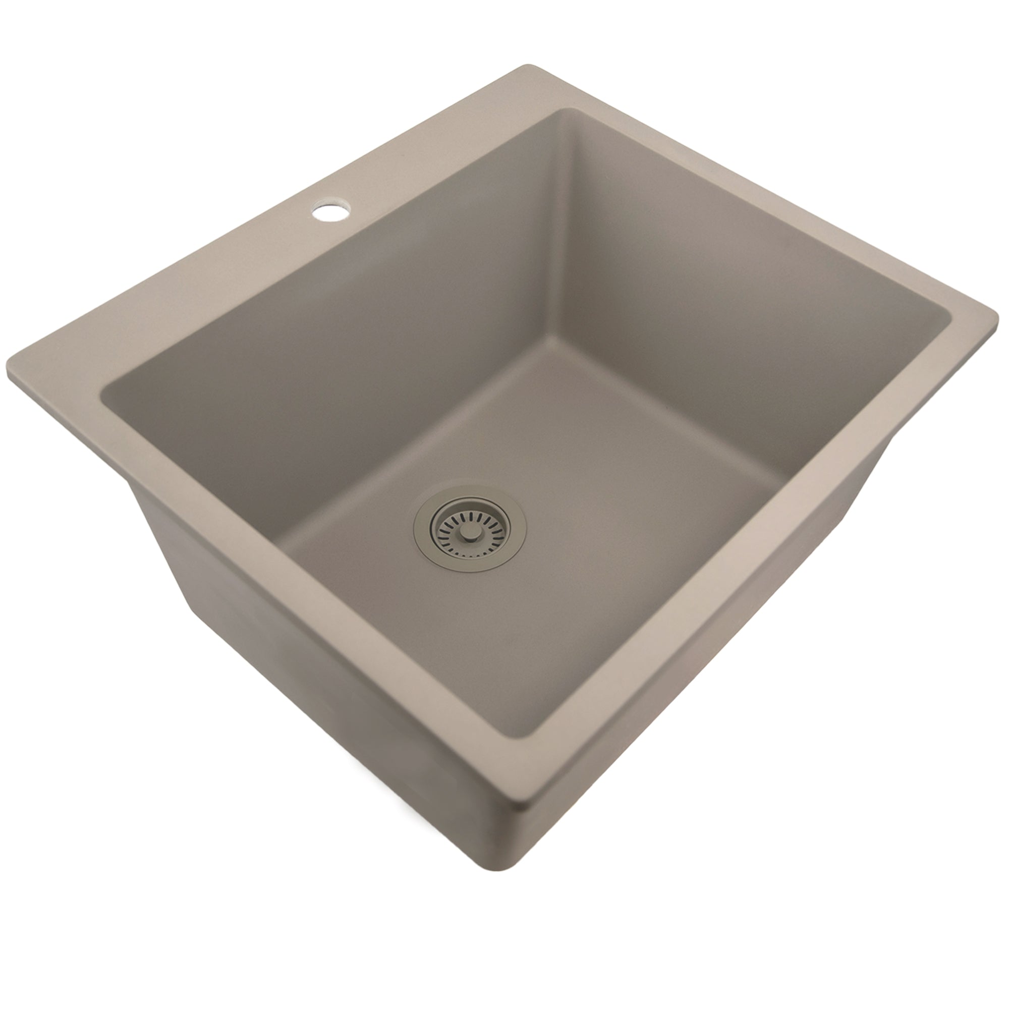 Nantucket Sinks Rockport 25" Dual Mount Granite Composite Laundry Sink, Truffle, PR2522-DM-TR