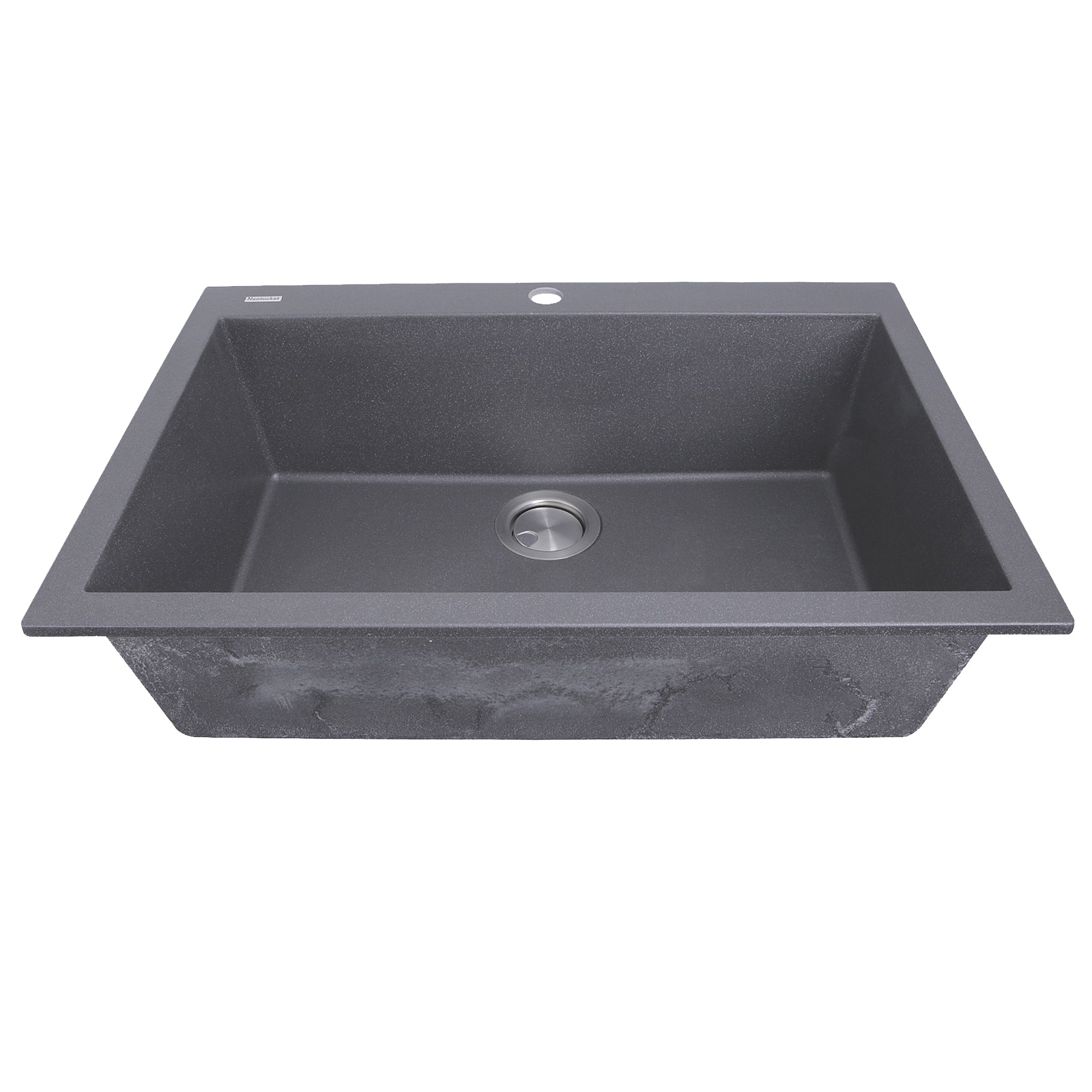 Nantucket Sinks Plymouth 27" Dual Mount Granite Composite Kitchen Sink with Accessories, Titanium, PR2720-DM-TI
